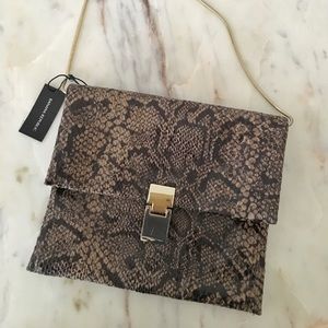 BANANA REPUBLIC python print crossbody/clutch